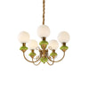 Onyx Chandelier - Modern Green Glass Statement Piece