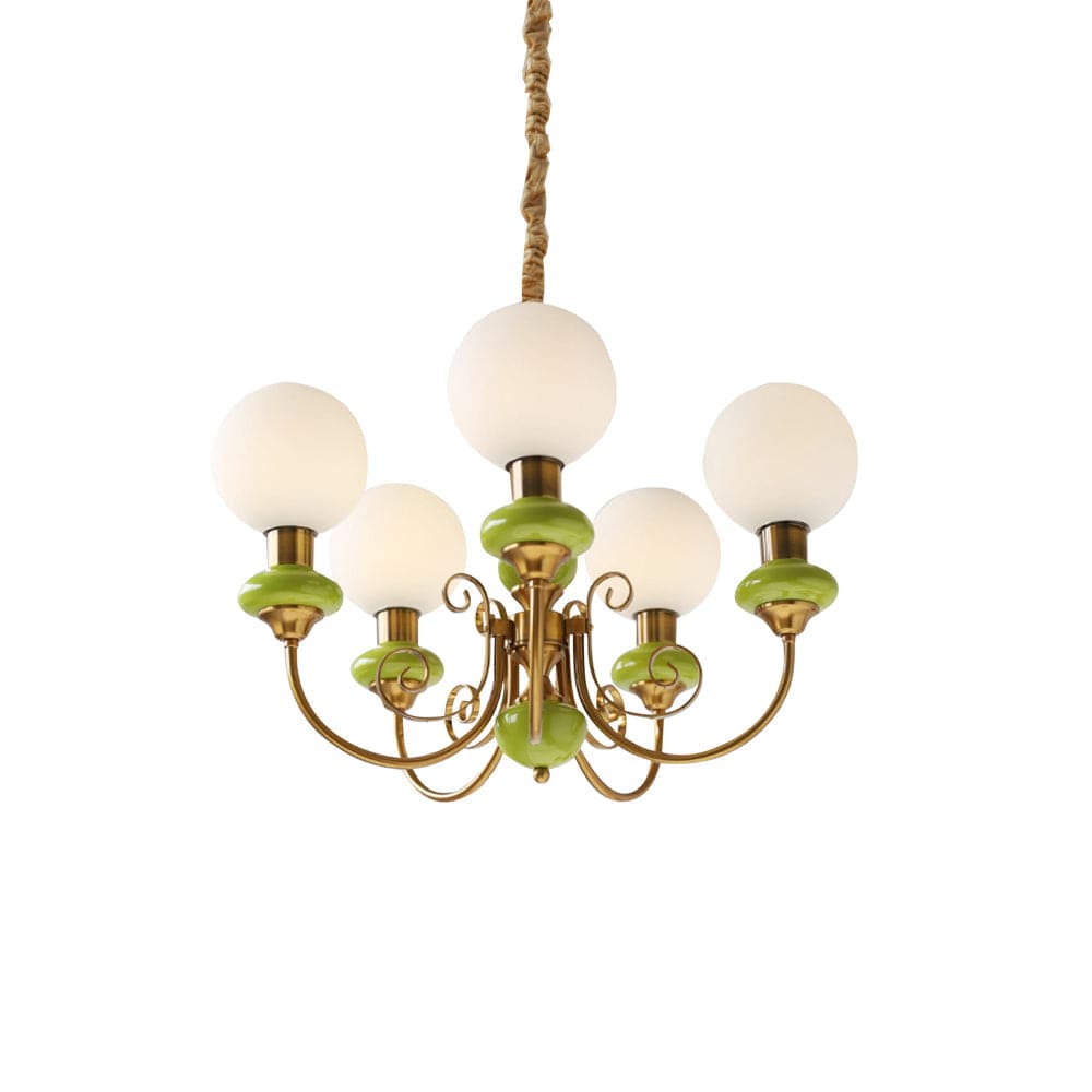 Onyx Chandelier - Modern Green Glass Statement Piece