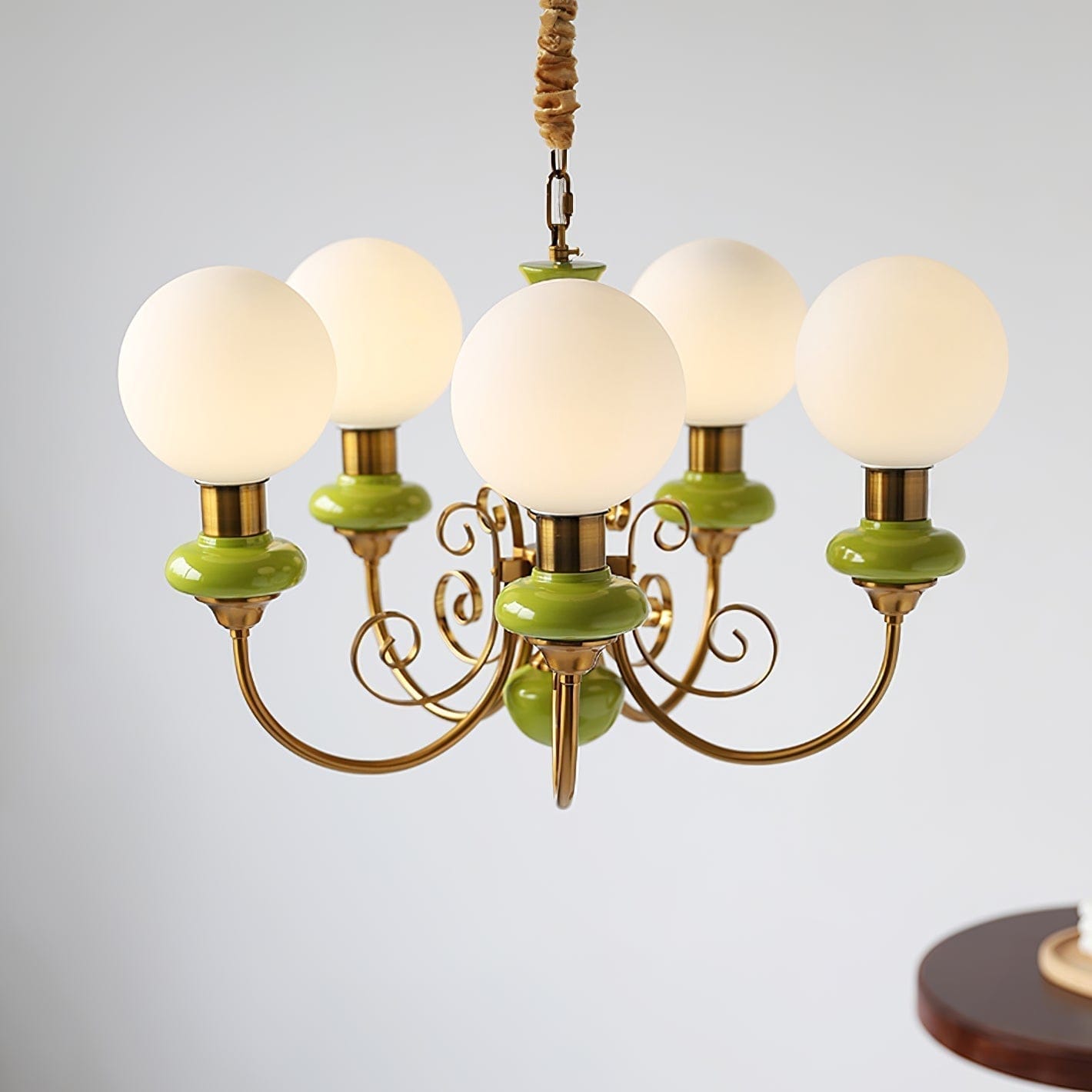 Onyx Chandelier - Modern Green Glass Statement Piece