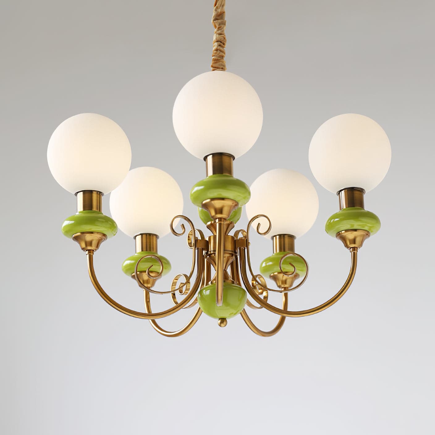 Onyx Chandelier - Modern Green Glass Statement Piece