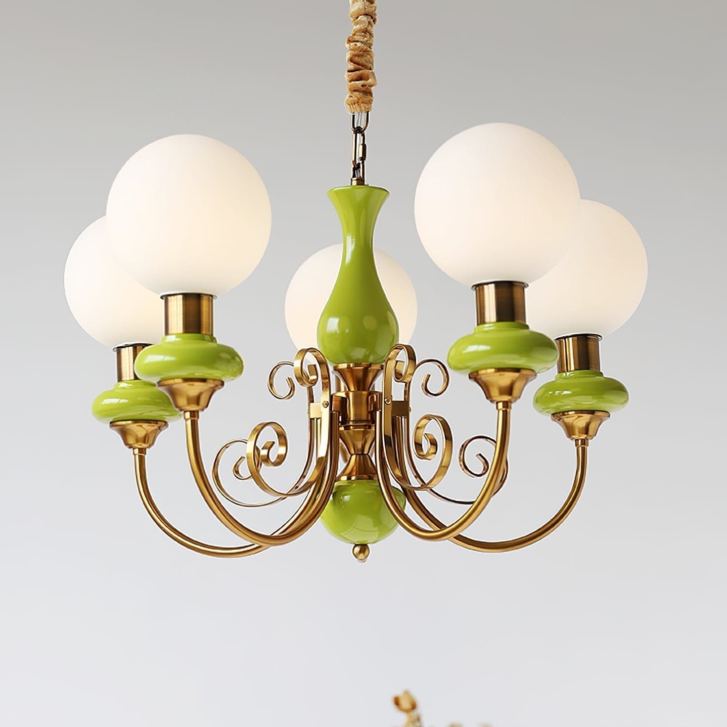 Onyx Chandelier - Modern Green Glass Statement Piece