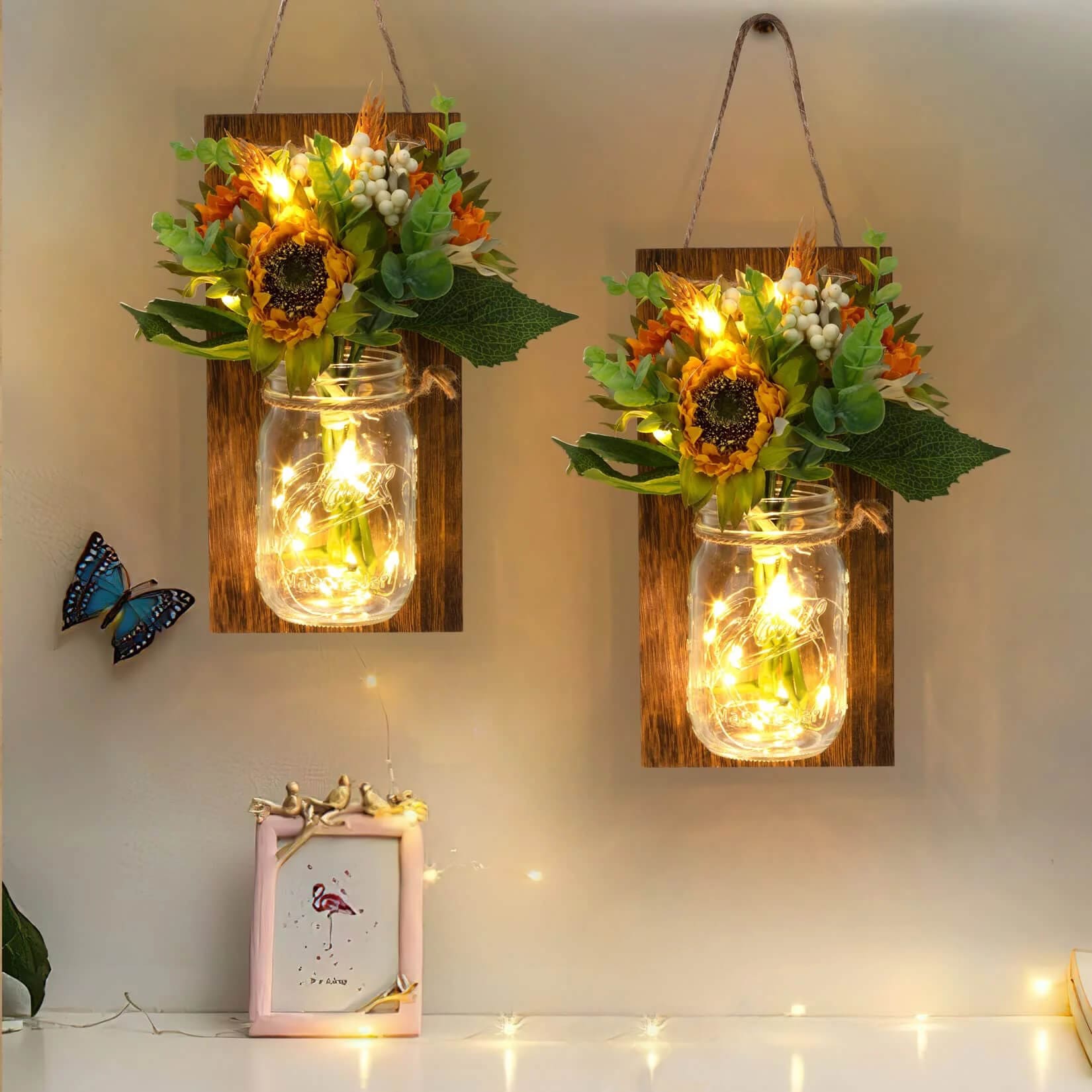 Enchanted Fairy Blossom Sconce – Mason Jar Wall Light