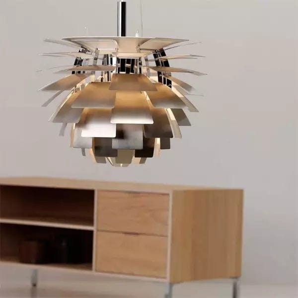 Modern Artichoke Metal Pendant Lamp - Sculptural Design with Dynamic Lighting