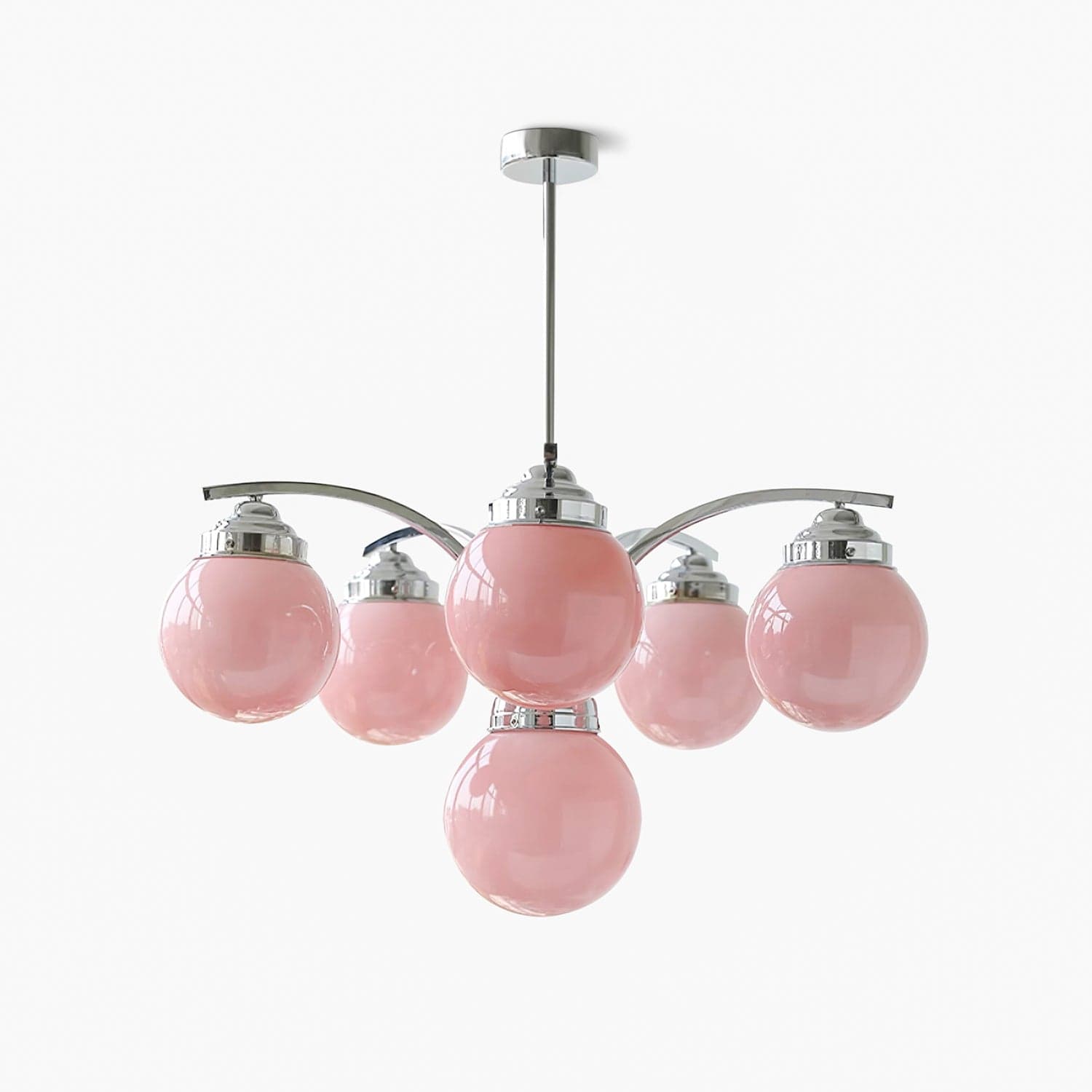 Salamanca Retro Chandelier - Elegant Pink & White Centerpiece