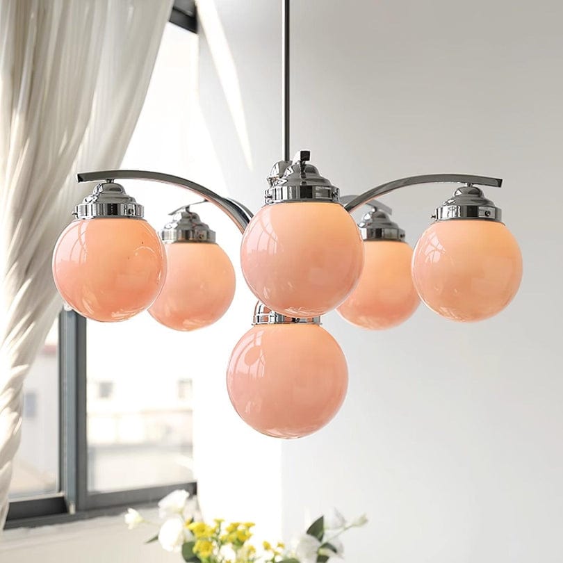 Salamanca Retro Chandelier - Elegant Pink & White Centerpiece