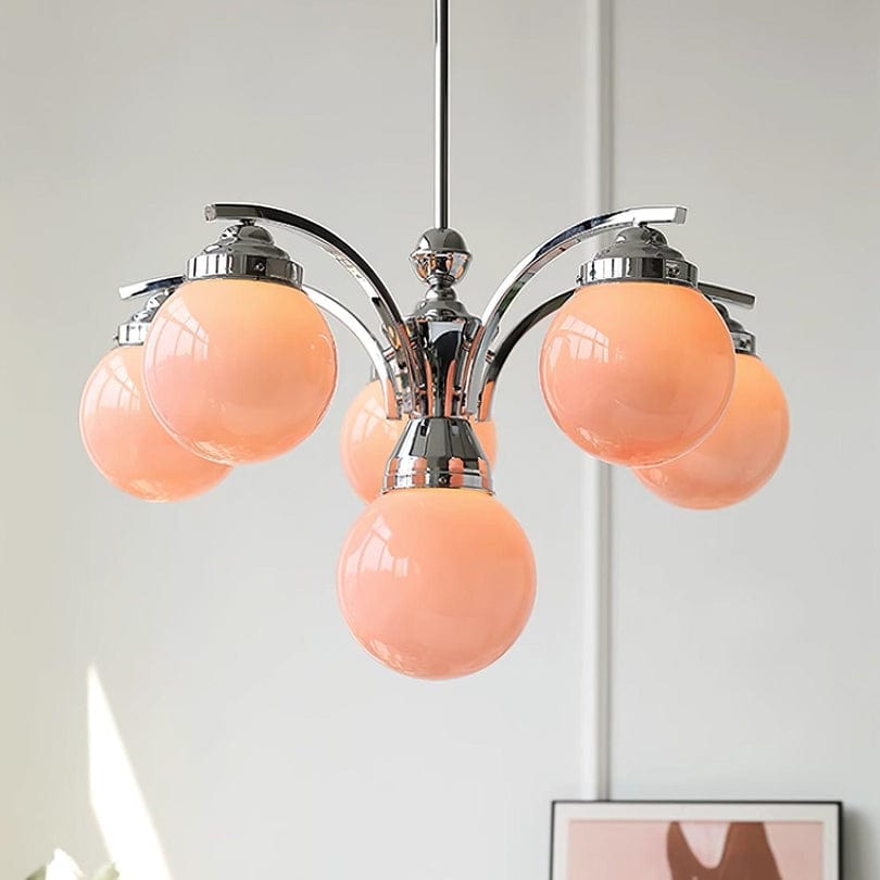 Salamanca Retro Chandelier - Elegant Pink & White Centerpiece