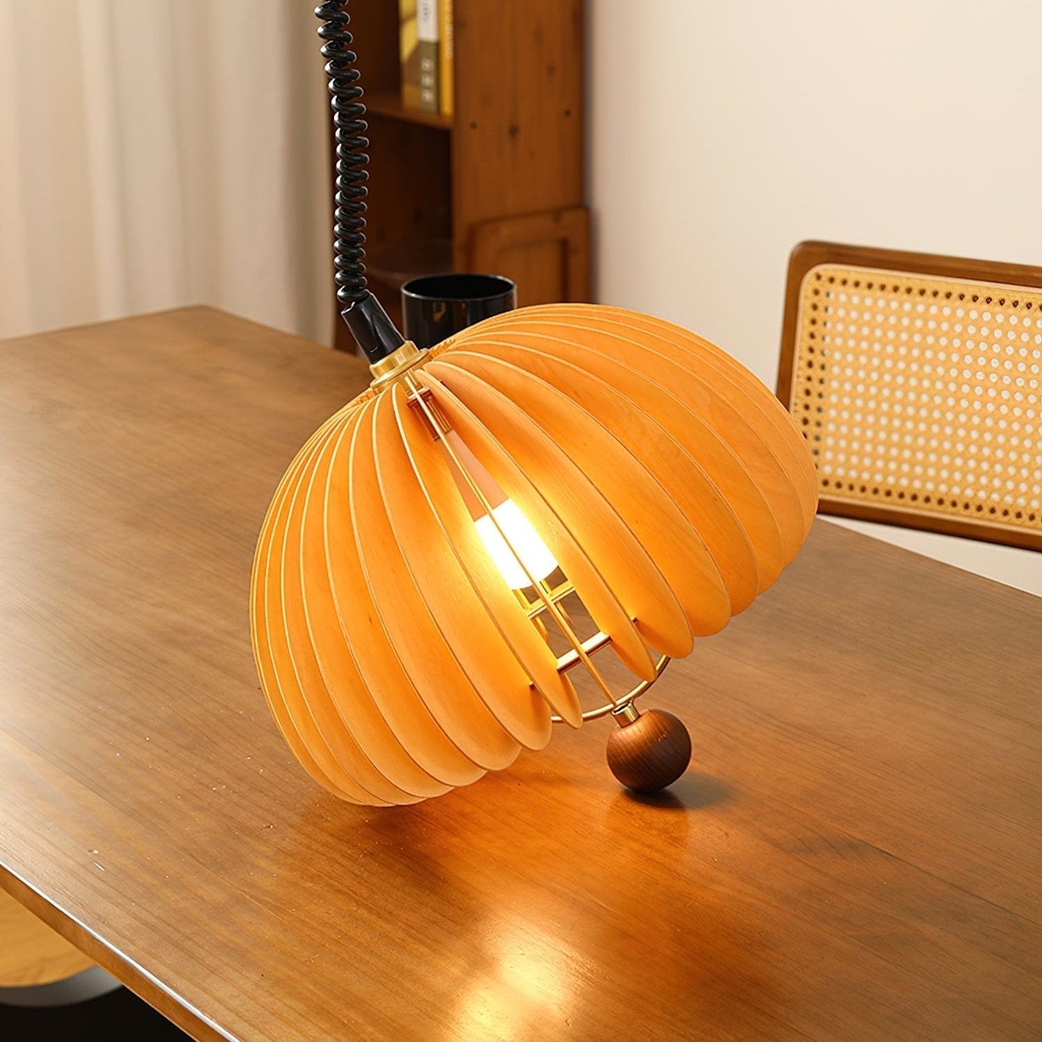 Pumpkin Adjustable Pendant Lamp - Nature-Inspired Nostalgic Design