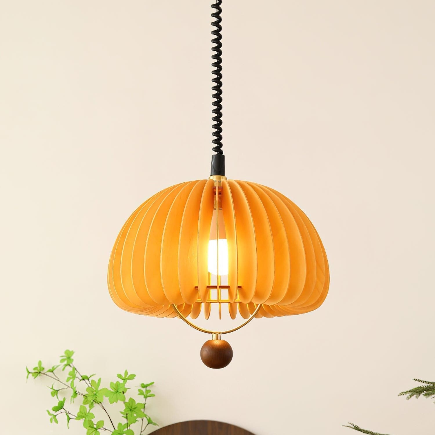 Pumpkin Adjustable Pendant Lamp - Nature-Inspired Nostalgic Design