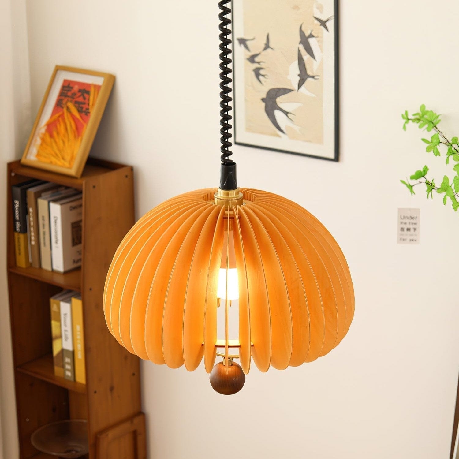 Pumpkin Adjustable Pendant Lamp - Nature-Inspired Nostalgic Design