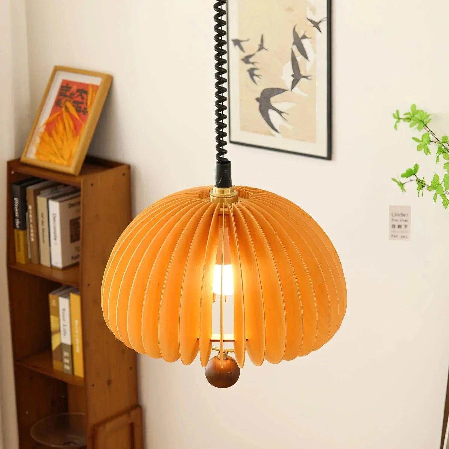 Pumpkin Adjustable Pendant Lamp - Nature-Inspired Nostalgic Design