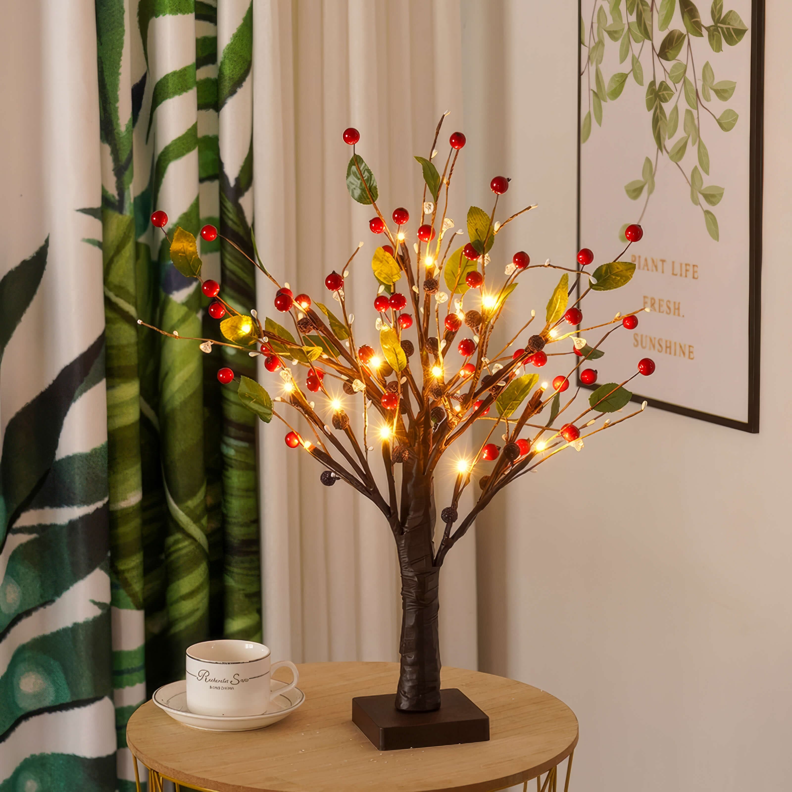 Red Berry Blossom Tree – Festive Holiday Centerpiece