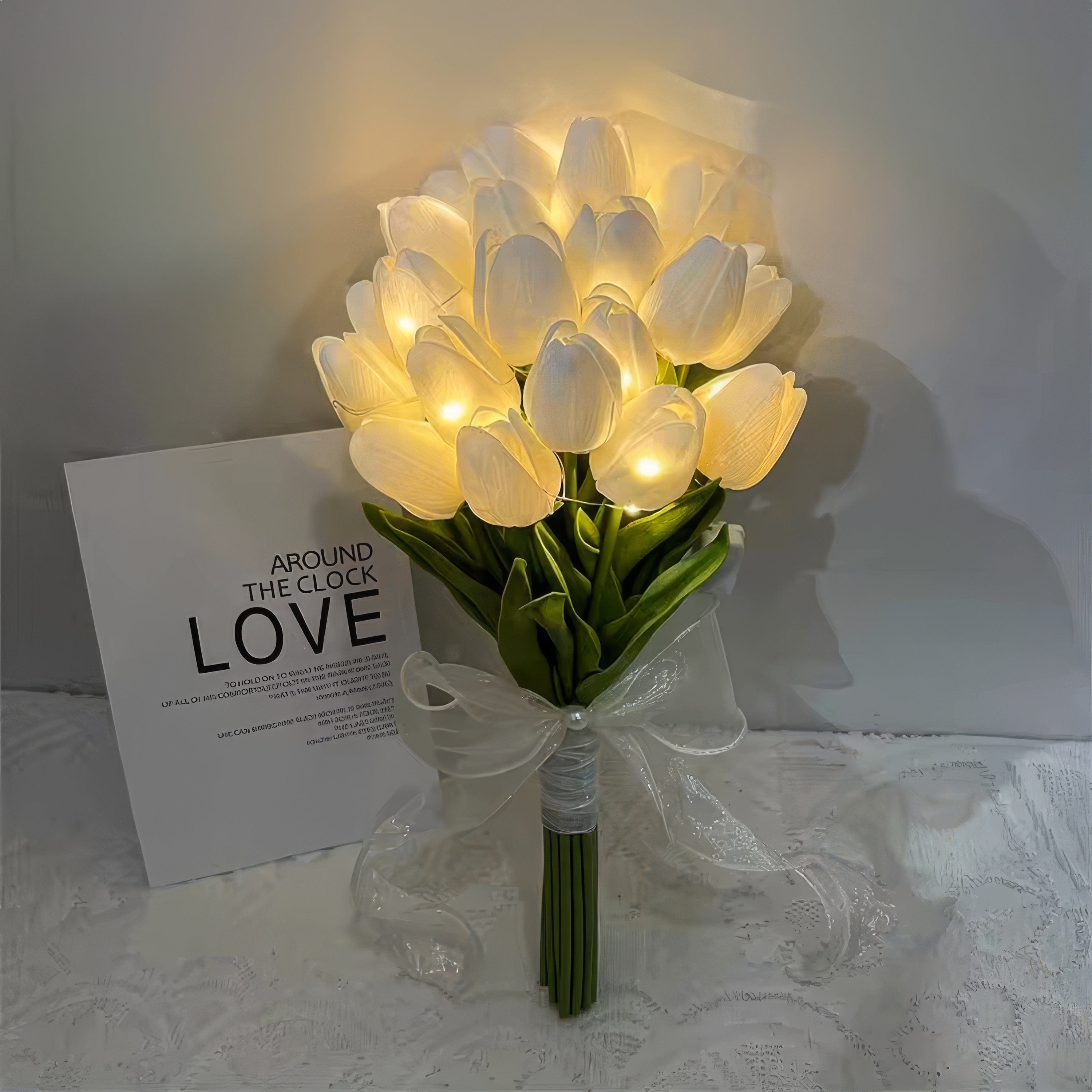 Radiant Romantic Tulip Light – Glowing Floral Centerpiece