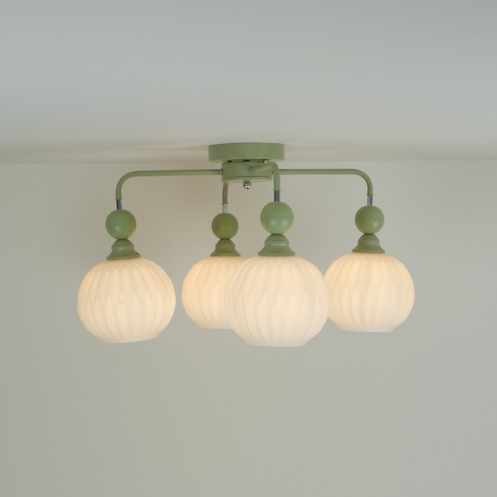 Rylee Ceiling Light - Sophisticated Pumpkin-Shaped Design in Matcha Green