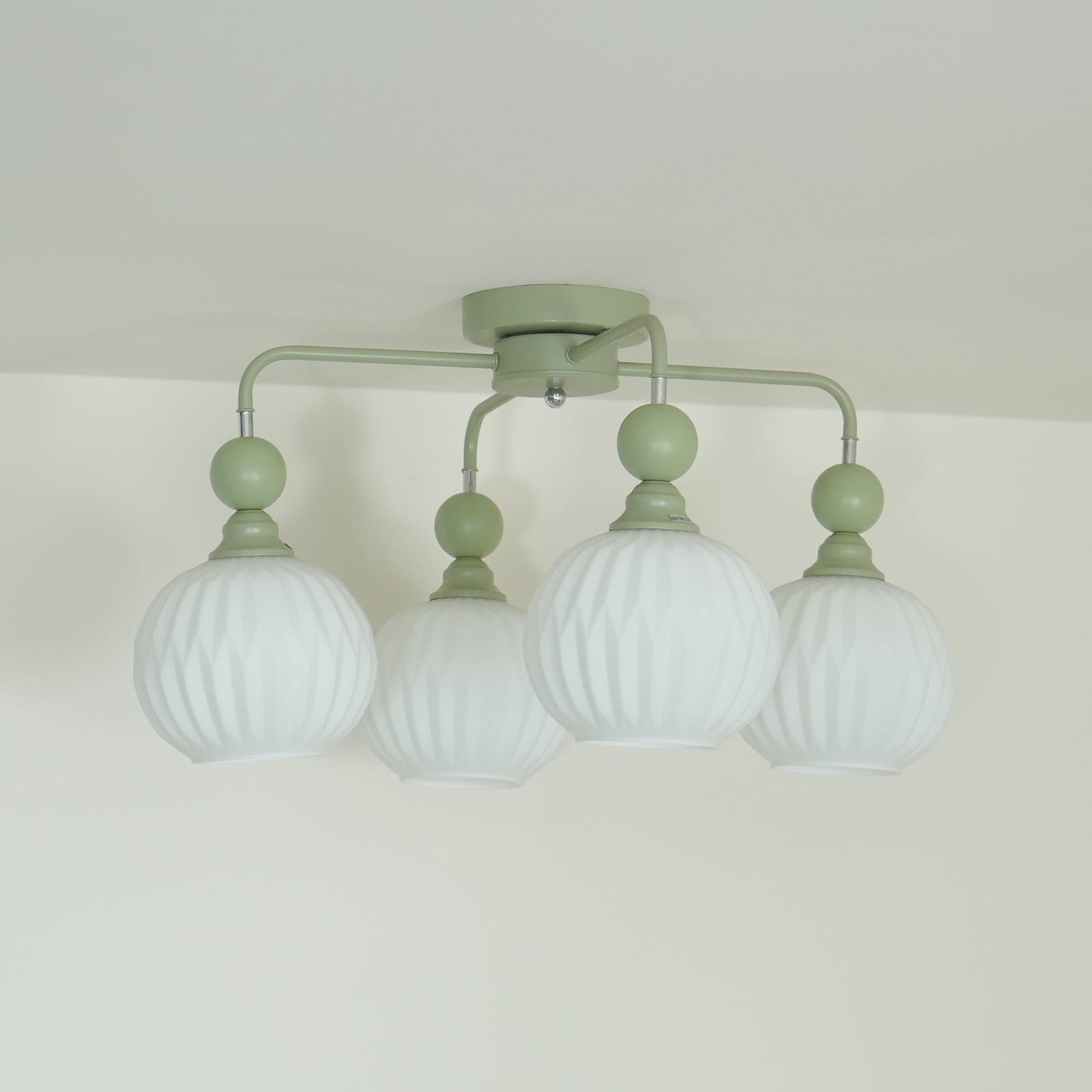 Rylee Ceiling Light - Sophisticated Pumpkin-Shaped Design in Matcha Green