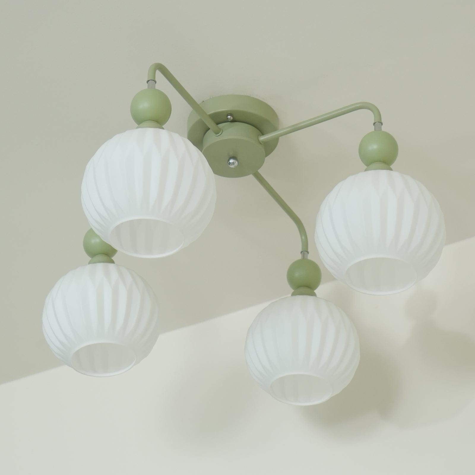 Rylee Ceiling Light - Sophisticated Pumpkin-Shaped Design in Matcha Green