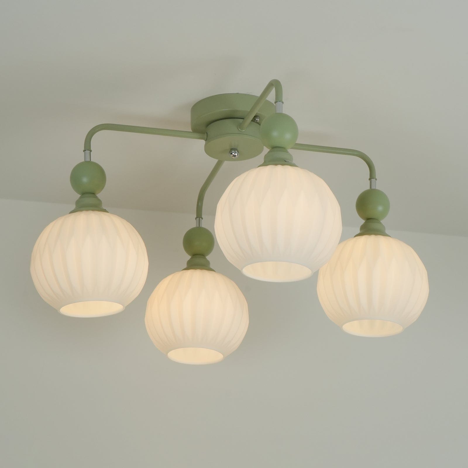 Rylee Ceiling Light - Sophisticated Pumpkin-Shaped Design in Matcha Green