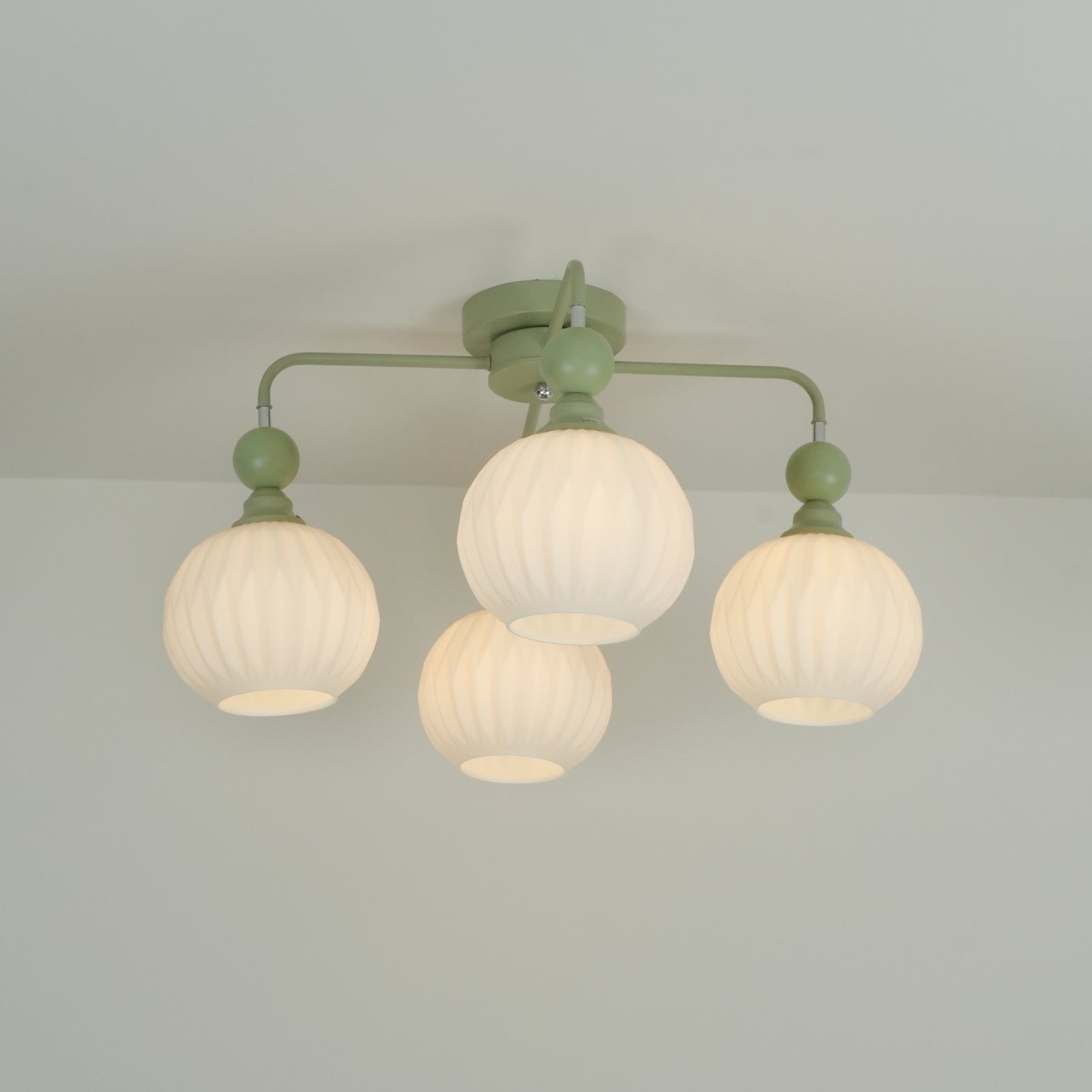 Rylee Ceiling Light - Sophisticated Pumpkin-Shaped Design in Matcha Green