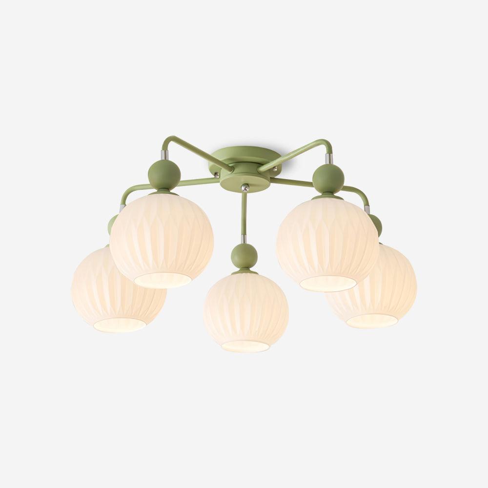 Rylee Ceiling Light - Sophisticated Pumpkin-Shaped Design in Matcha Green