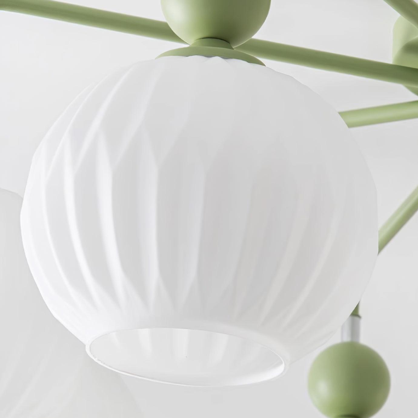 Rylee Ceiling Light - Sophisticated Pumpkin-Shaped Design in Matcha Green