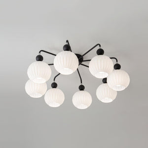 Rylee Ceiling Light - Sophisticated Pumpkin-Shaped Design in Matcha Green