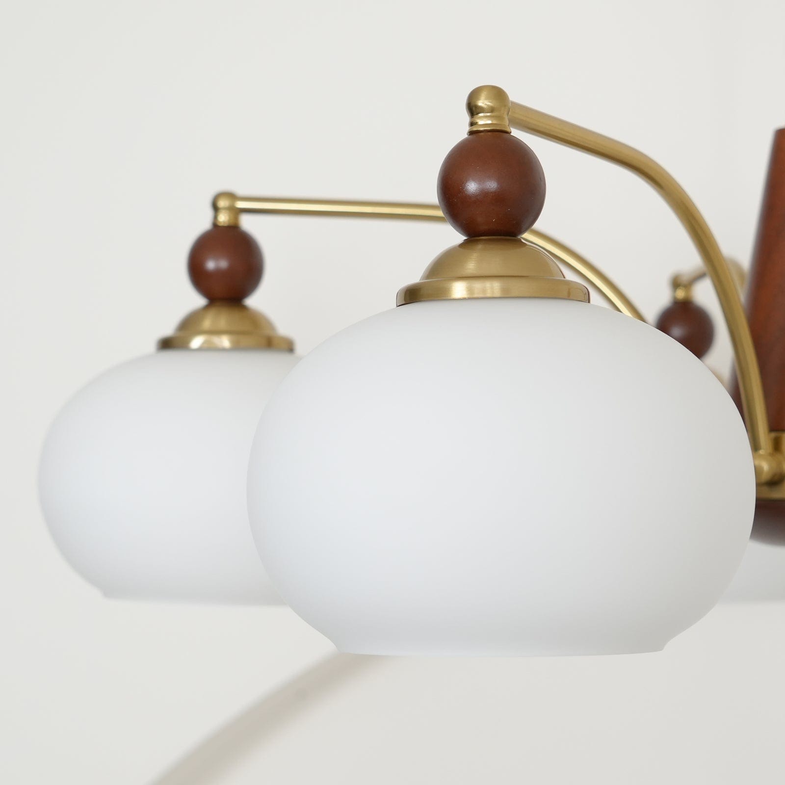 Retro Melodica Victorian-Inspired Chandelier with Brass and Wood Design