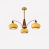 Retro Melodica Victorian-Inspired Chandelier with Brass and Wood Design