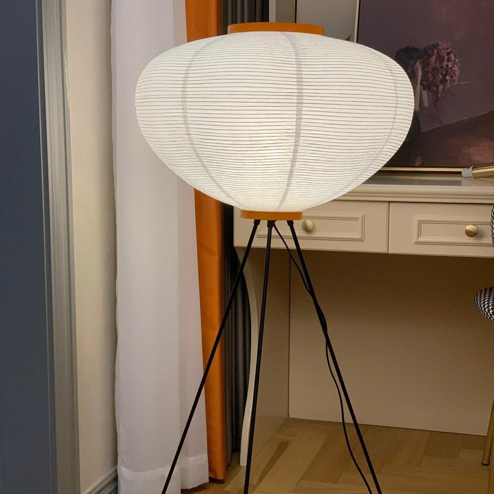 SereneGlow Rice Paper Floor Lamp – Minimalist Elegance