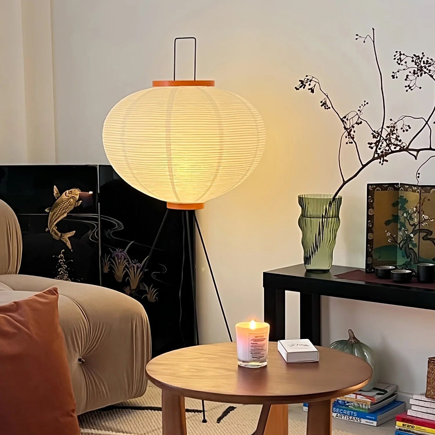 SereneGlow Rice Paper Floor Lamp – Minimalist Elegance