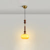 Roma Pendant Lamp – Elegant Wood and Brass Design with Glass Lampshade