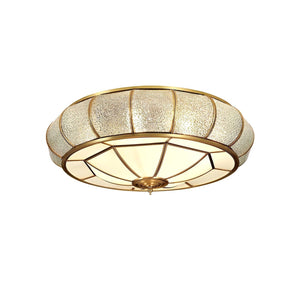 Round Textured Glass Ceiling Light - Elegant Flush Mount LED Fixture for Soft Ambient Lighting