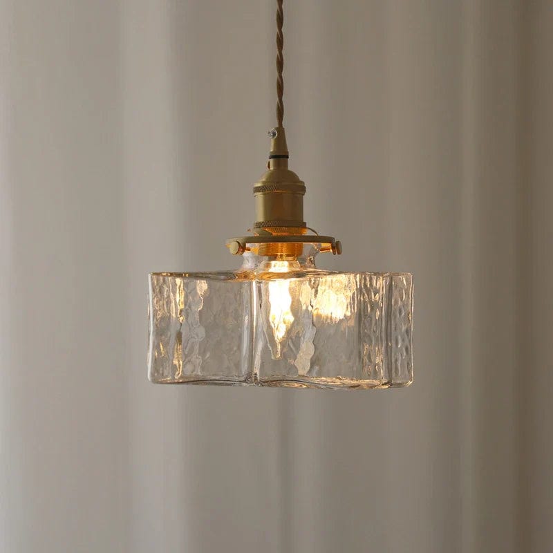 Modern Retro Hanging Glass Lamp - Stylish Gold Cord Design