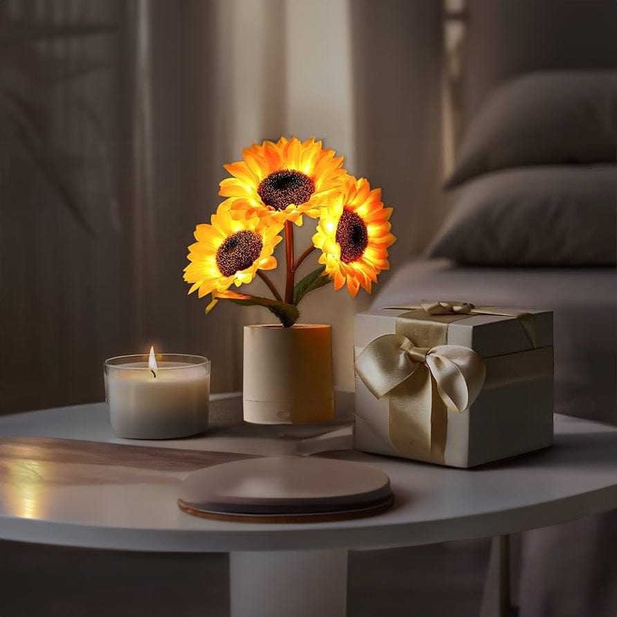 Shimmering Sunflower Lamp – Nature-Inspired Golden Glow