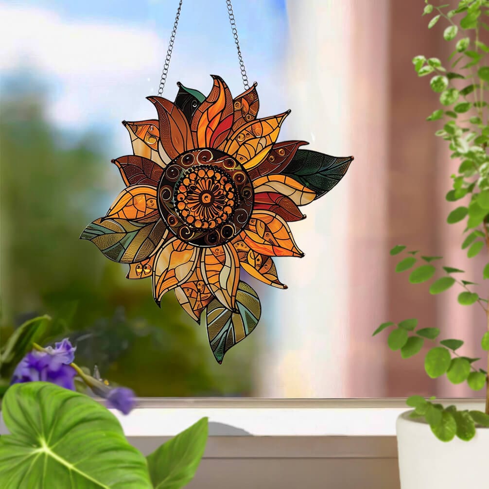 Hanging Sunlit Sunflower – Enchanting Suncatcher