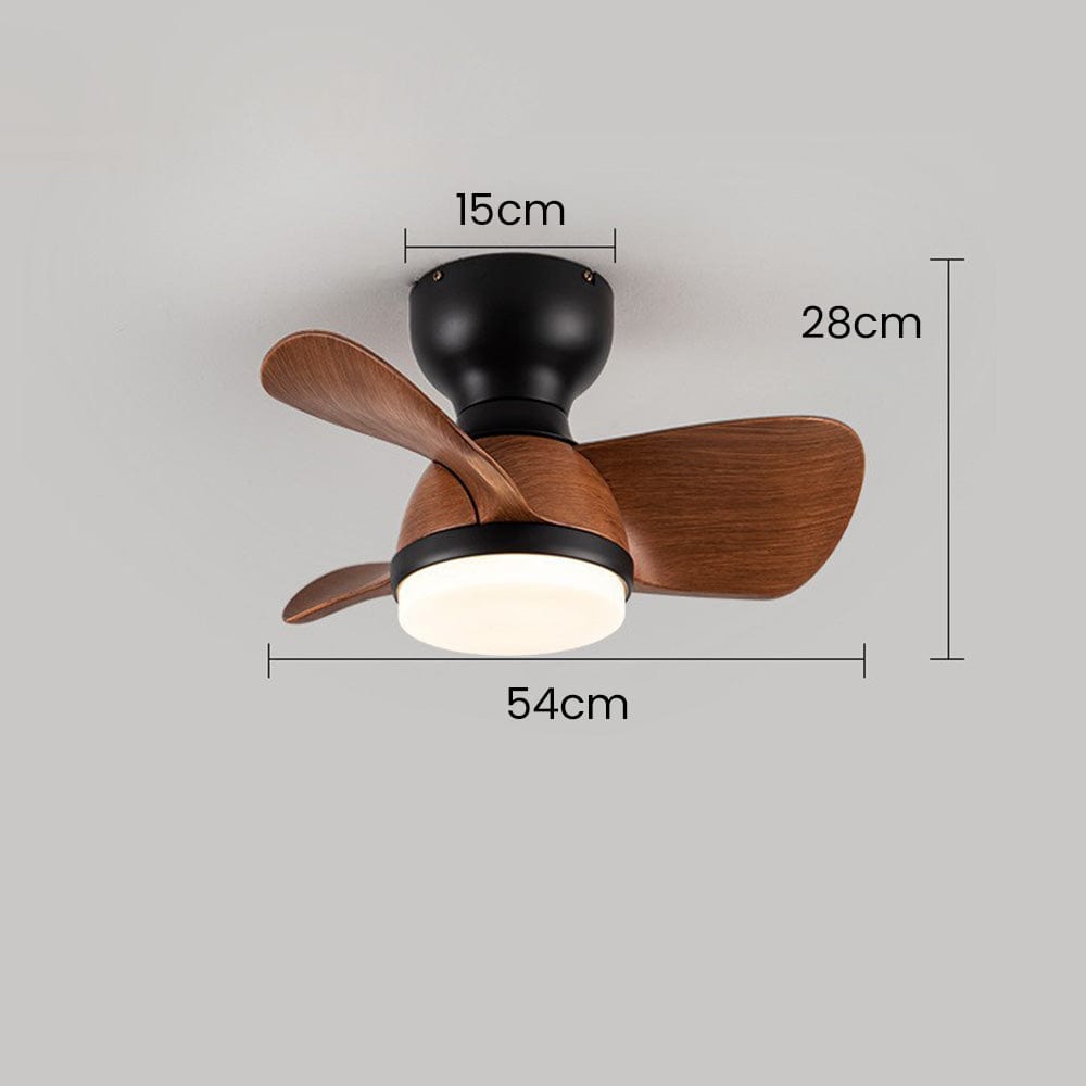 Wood Simple Stylish Ceiling Fan with LED Light and Remote Control