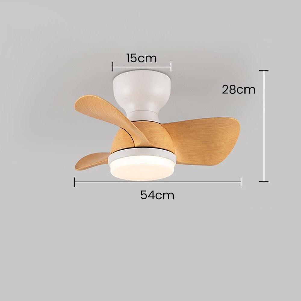 Wood Simple Stylish Ceiling Fan with LED Light and Remote Control