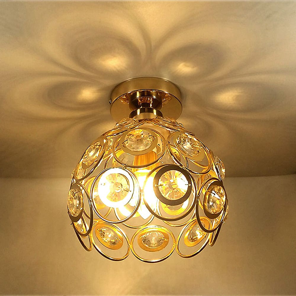 Fancy Gold Luxury Ball Ceiling Light - Opulent Hallway Illumination