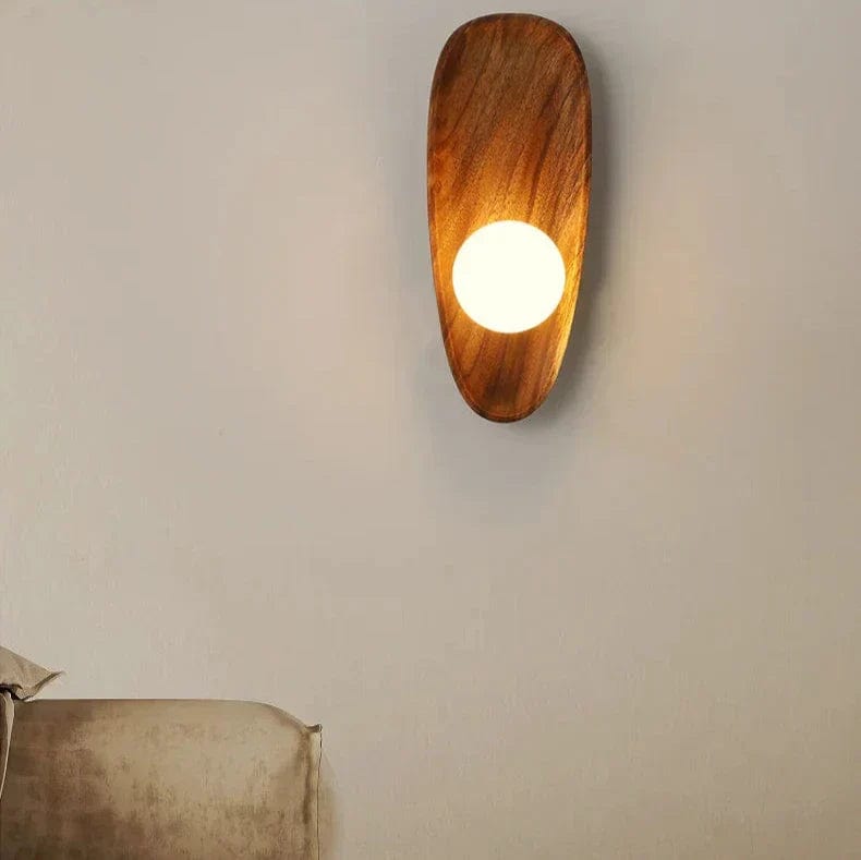 Natural Wooden Wall Mounted Lamp – Rustic LED Lighting Fixture