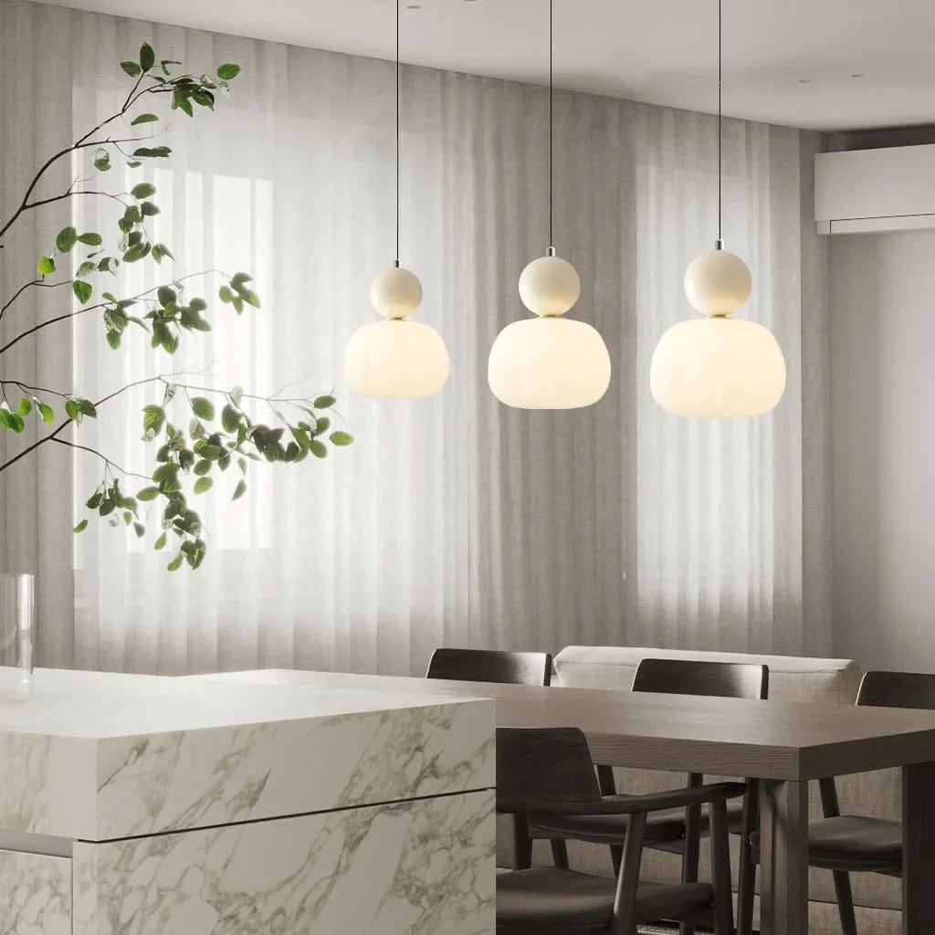 Bauhaus Cream Style Art Deco Pendant Light - Four Color Options