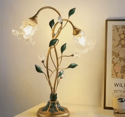 New French Flower Table Lamp – Vintage Elegance with Soft Lighting