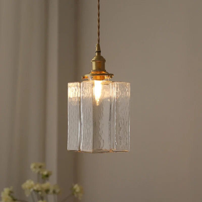 Modern Retro Hanging Glass Lamp - Stylish Gold Cord Design