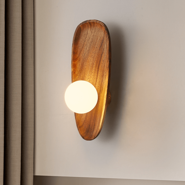 Natural Wooden Wall Mounted Lamp – Rustic LED Lighting Fixture