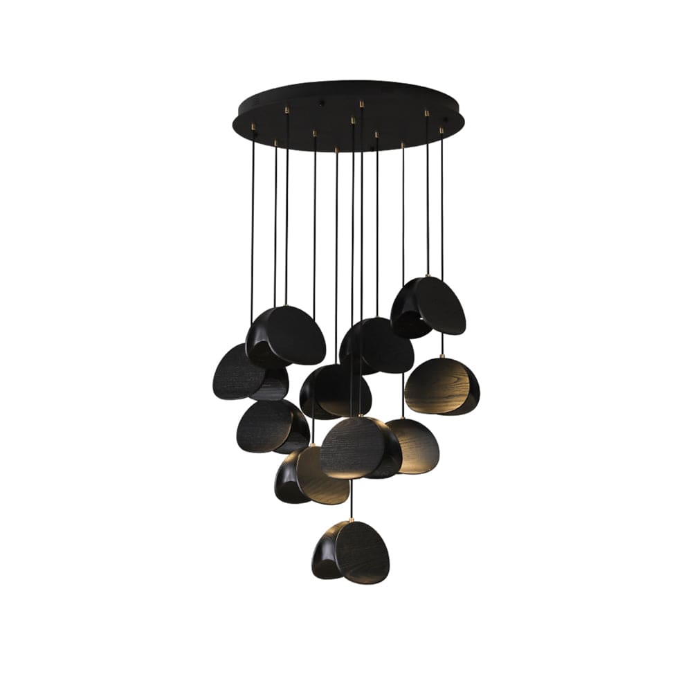 Siyuan Pendant Lamp - Artistic LED Lighting with Natural Wooden Shades