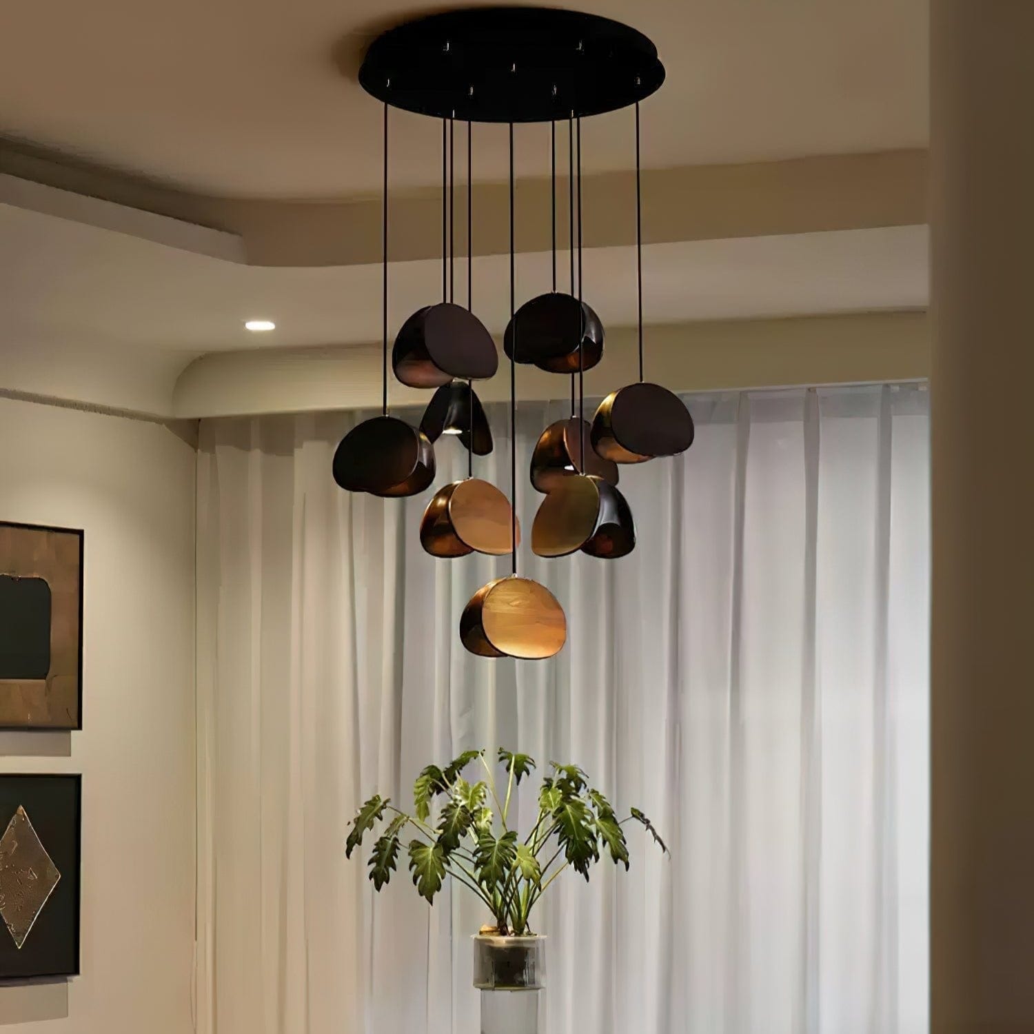 Siyuan Pendant Lamp - Artistic LED Lighting with Natural Wooden Shades