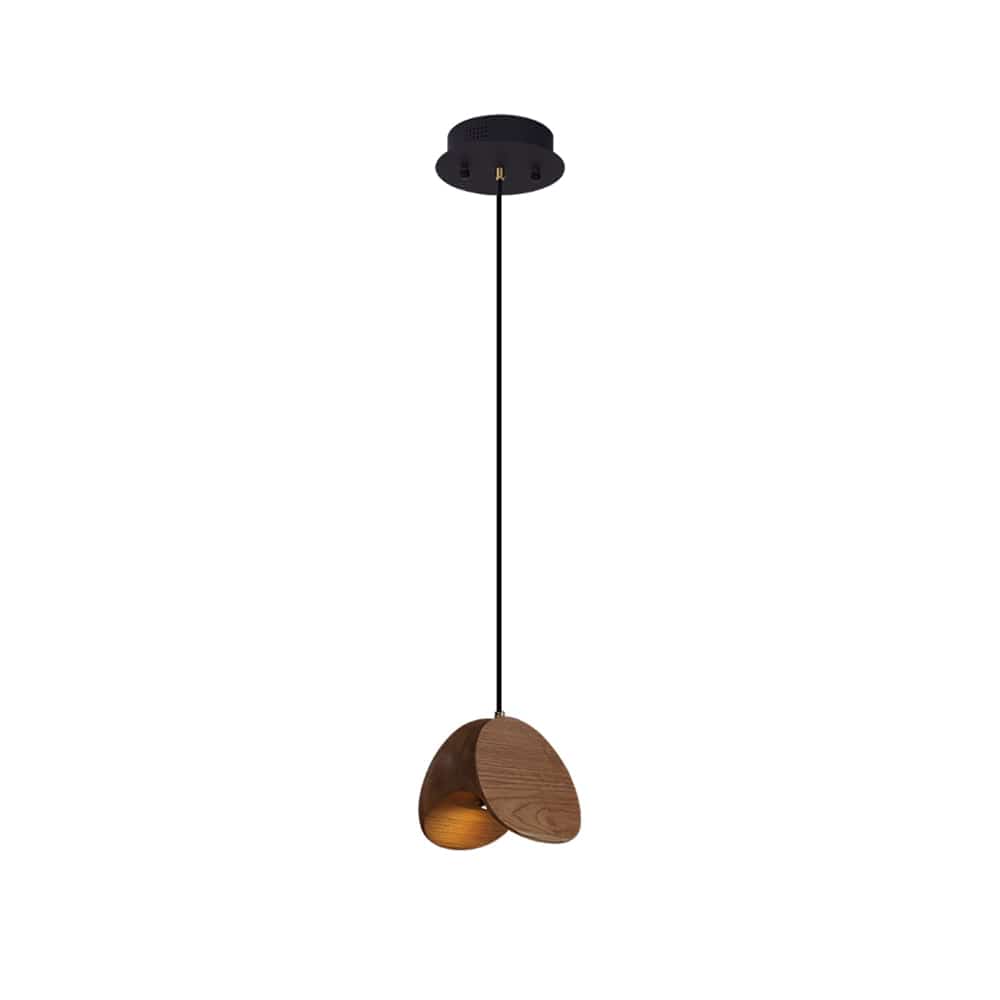 Siyuan Pendant Lamp - Artistic LED Lighting with Natural Wooden Shades