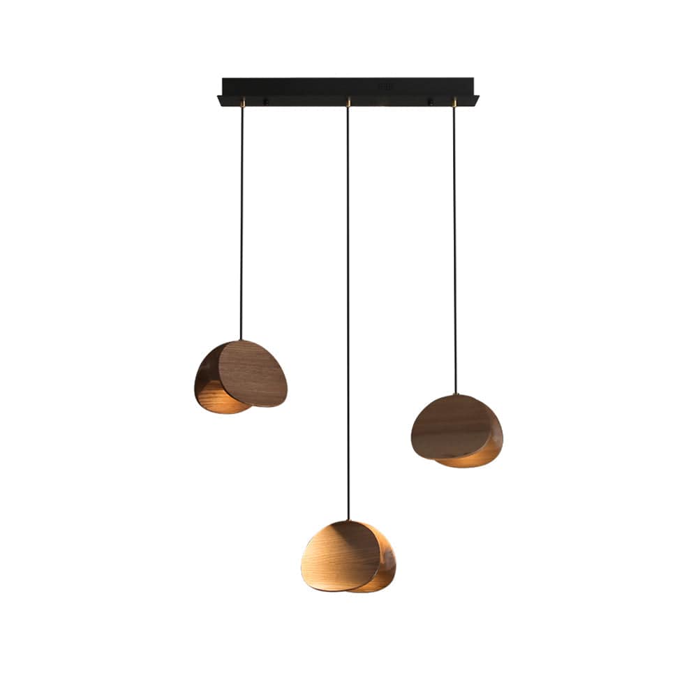 Siyuan Pendant Lamp - Artistic LED Lighting with Natural Wooden Shades