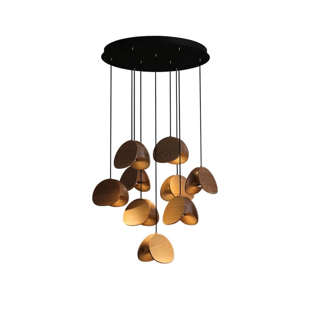 Siyuan Pendant Lamp - Artistic LED Lighting with Natural Wooden Shades