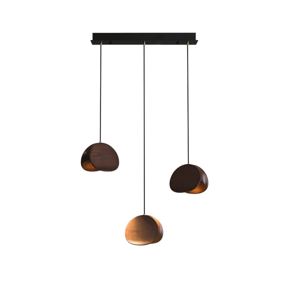 Siyuan Pendant Lamp - Artistic LED Lighting with Natural Wooden Shades