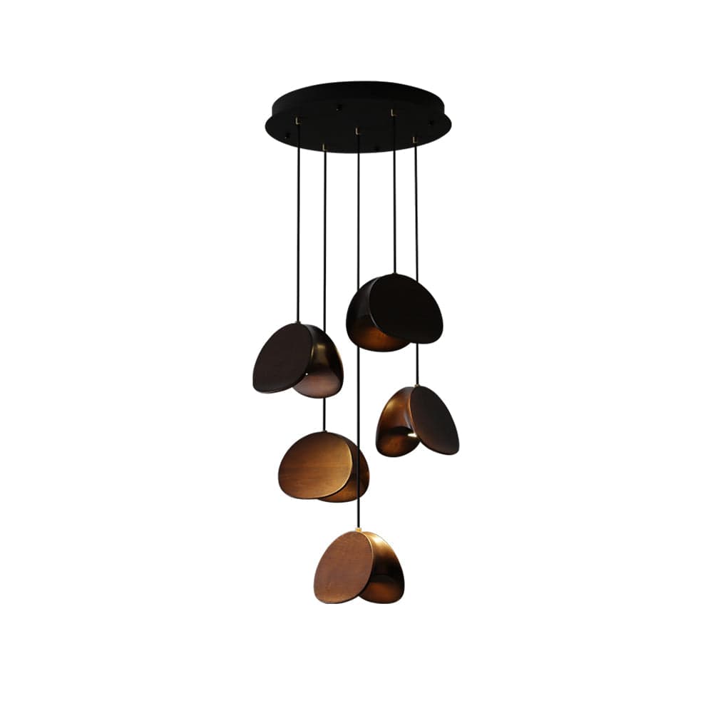 Siyuan Pendant Lamp - Artistic LED Lighting with Natural Wooden Shades