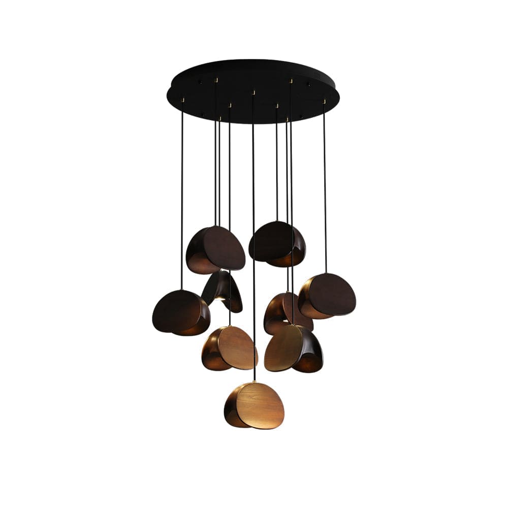 Siyuan Pendant Lamp - Artistic LED Lighting with Natural Wooden Shades