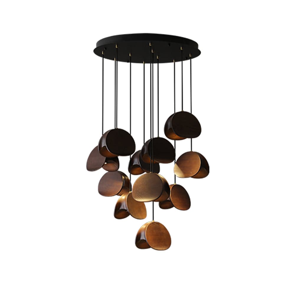 Siyuan Pendant Lamp - Artistic LED Lighting with Natural Wooden Shades